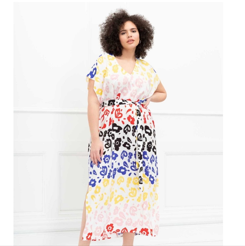 Eloquii Elements Multicolor Leopard Print Self Ti… - image 1